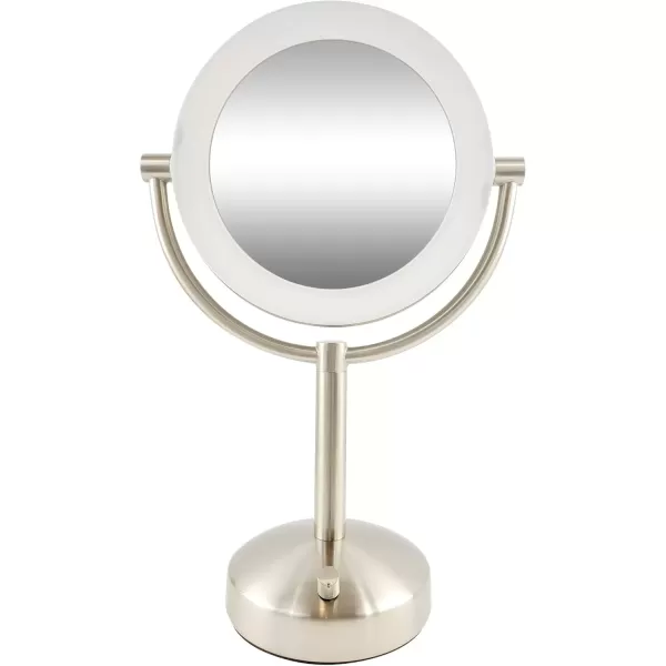 imageTabletop LED Light Makeup Mirror AC Adaptor 10x1x Magnification Chrome Finish by Brookstone