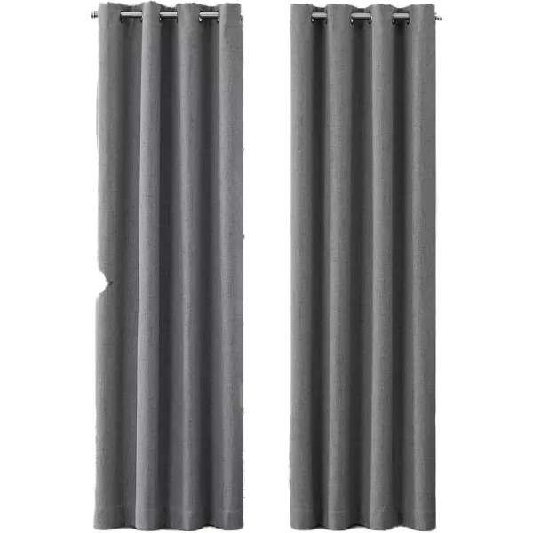 imageBROOKSTONE Renwick Blackout Thermal Grommet Window Curtains for Bedroom Single Panel 50quot x 108quot Grey