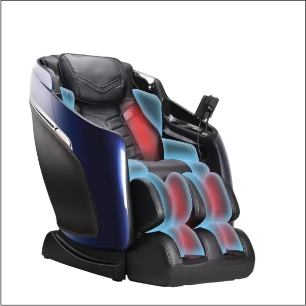 imageBrookstone BK750 Mach IX Full Body Zero Gravity 4D Humanistic Massage Chair with Heat Therapy SLCurve Track Extendable Footrest with Sole Rollers 7 Touchscreen Blue ampamp Black 2024