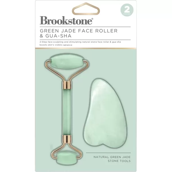 imageBrookstone Face Skin Care Roller DualSided Premium Rose Quartz Face Roller Massager  Skin Care Tool for Facial Massage Gua Sha Relaxation Anti Age Jade Roller  Lymphatic Drain Massage GreenGreen