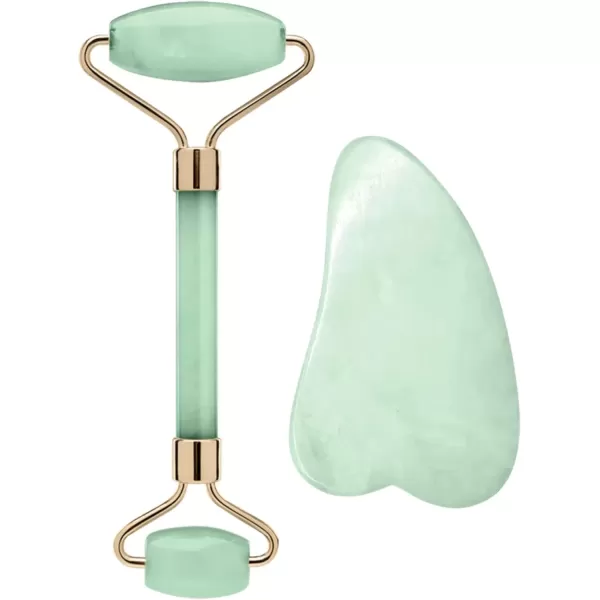 imageBrookstone Face Skin Care Roller DualSided Premium Rose Quartz Face Roller Massager  Skin Care Tool for Facial Massage Gua Sha Relaxation Anti Age Jade Roller  Lymphatic Drain Massage GreenGreen