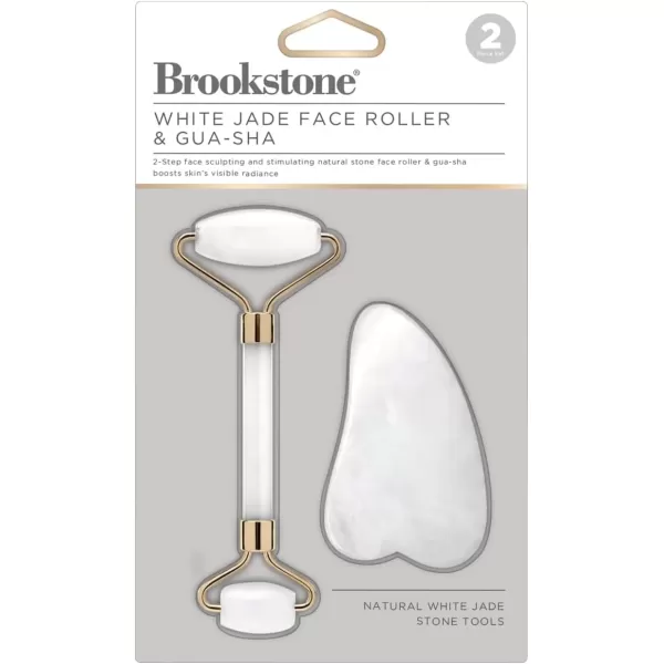 imageBrookstone Face Skin Care Roller DualSided Premium Rose Quartz Face Roller Massager  Skin Care Tool for Facial Massage Gua Sha Relaxation Anti Age Jade Roller  Lymphatic Drain Massage GreenWhite