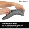 imageBrookstone Plush Footies  Slippers with Memory Foam Insole  UltraSoft Sherpa Footies for Indoor Wear NonSkid Sole OneSizeFitsMost Machine Washable Slippers for WomenPlush  Grey