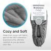 imageBrookstone Plush Footies  Slippers with Memory Foam Insole  UltraSoft Sherpa Footies for Indoor Wear NonSkid Sole OneSizeFitsMost Machine Washable Slippers for WomenFleece  Feather Gray