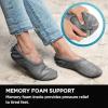 imageBrookstone Plush Footies  Slippers with Memory Foam Insole  UltraSoft Sherpa Footies for Indoor Wear NonSkid Sole OneSizeFitsMost Machine Washable Slippers for WomenSherpa  Glacier Grey