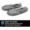 imageBrookstone Plush Footies  Slippers with Memory Foam Insole  UltraSoft Sherpa Footies for Indoor Wear NonSkid Sole OneSizeFitsMost Machine Washable Slippers for WomenSherpa  Glacier Grey