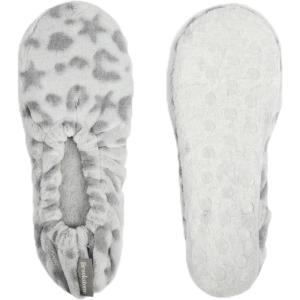 imageBrookstone Plush Footies  Slippers with Memory Foam Insole  UltraSoft Sherpa Footies for Indoor Wear NonSkid Sole OneSizeFitsMost Machine Washable Slippers for WomenPlush  Grey