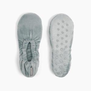 imageBrookstone Plush Footies  Slippers with Memory Foam Insole  UltraSoft Sherpa Footies for Indoor Wear NonSkid Sole OneSizeFitsMost Machine Washable Slippers for WomenPlush  Solid
