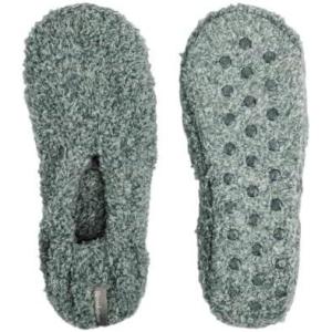 imageBrookstone Plush Footies  Slippers with Memory Foam Insole  UltraSoft Sherpa Footies for Indoor Wear NonSkid Sole OneSizeFitsMost Machine Washable Slippers for WomenKnit  Solid
