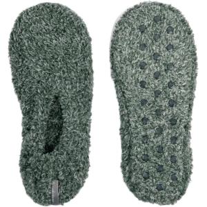 imageBrookstone Plush Footies  Slippers with Memory Foam Insole  UltraSoft Sherpa Footies for Indoor Wear NonSkid Sole OneSizeFitsMost Machine Washable Slippers for WomenKnit  Green