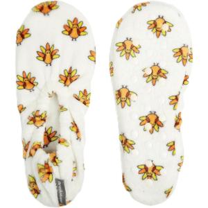 imageBrookstone Plush Footies  Slippers with Memory Foam Insole  UltraSoft Sherpa Footies for Indoor Wear NonSkid Sole OneSizeFitsMost Machine Washable Slippers for WomenPlush  Ivory