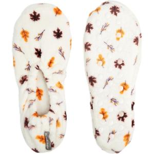 imageBrookstone Plush Footies  Slippers with Memory Foam Insole  UltraSoft Sherpa Footies for Indoor Wear NonSkid Sole OneSizeFitsMost Machine Washable Slippers for WomenPlush  Leaf