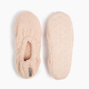 imageBrookstone Plush Footies  Slippers with Memory Foam Insole  UltraSoft Sherpa Footies for Indoor Wear NonSkid Sole OneSizeFitsMost Machine Washable Slippers for WomenKnit  Blush
