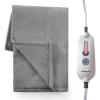 imageBrookstone Oversized Heated Throw Heated Blanket Throw  Heated Throw Blanket Electric  Heated Blankets  4 Heat Settings 4Hour Auto Shut Off 100 Polyester 50quotx60quot  TaupeCharcoal