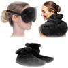 imageBrookstone Premium SelfCare Bundle  Eye Mask Neck ampamp Shoulder Wrap Foot Warmers  Hot ampamp Cold Therapy with Lavender Aromatherapy  Ultimate Relaxation Set for Men ampamp Women Black