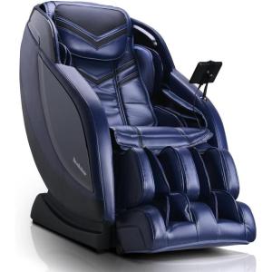 imageBrookstone BK650 Full Body 3D LTrack Technology Massage Chair with Heat Therapy Zero Gravity Voice Control Extendable Footrest with Sole Rollers Blue ampamp Black 2024