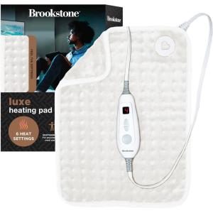 imageBrookstone Luxe Portable Heating Pad  Super Soft Plush 6 Heat Settings Machine Washable EasytoUse Controller 16 x 12 for Pain Relief Period Cramps Warmth TofuTofu