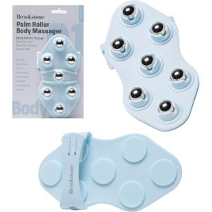 imageBrookstone Palm Roller Body Massager  Medium Handheld Roller Massager to Relieve Tension  Massage Gloves Hand Massager Glove Massage Glove for Stress Relief and Relaxation CharcoalSky Blue
