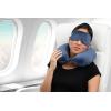 imageBrookstone Memory Foam Neck Pillow Travel Set with High Density Memory Foam Neck Pillow and Sleep Eye Mask for Vacations Airplanes Trains Buses and Cars BlueBlue