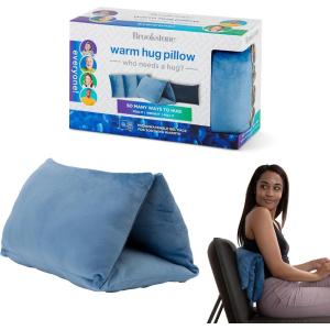 imageBrookstone HUGZZZ Soft Pillow  Microwaveable Gel Pack for Warming Sensation Comfort ampamp Support  Fold Roll or Wedge Pillow for Sitting Napping or Hugging Pillow IdeasSolid Navy