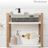 imageBROOKSTONE 2 PIECE SET Wicker Storage Basket with Crafted Side Handles Boho Organization and Storage Woven Decorative Shelf Bin Over the Toilet Paper Reserve Suitable for Any Home Dcor Style