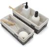 imageBROOKSTONE 2 PIECE SET Wicker Storage Basket with Crafted Side Handles Boho Organization and Storage Woven Decorative Shelf Bin Over the Toilet Paper Reserve Suitable for Any Home Dcor Style
