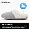 imageBrookstone Classic Comfort Memory Foam Slippers  Womens Memory Foam Indoor Slippers  Warm ampamp Comfortable Cozy Slippers for Women  Soft Plush Lining NonSlip Sole Indoor SlippersGrey