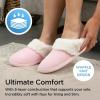 imageBrookstone Classic Comfort Memory Foam Slippers  Womens Memory Foam Indoor Slippers  Warm ampamp Comfortable Cozy Slippers for Women  Soft Plush Lining NonSlip Sole Indoor SlippersPink