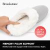 imageBrookstone Classic Comfort Memory Foam Slippers  Womens Memory Foam Indoor Slippers  Warm ampamp Comfortable Cozy Slippers for Women  Soft Plush Lining NonSlip Sole Indoor SlippersGrey