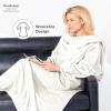 imageBrookstone NAP Wearable Throw Blanket  Reversible Ultra Soft Polyester Fabric with Sleeves for Your Arms  The Ultimate Blanket for Warmth and Mobility  Ivory
