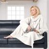 imageBrookstone NAP Wearable Throw Blanket  Reversible Ultra Soft Polyester Fabric with Sleeves for Your Arms  The Ultimate Blanket for Warmth and Mobility  Ivory