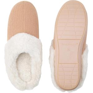 imageBrookstone Classic Comfort Memory Foam Slippers  Womens Memory Foam Indoor Slippers  Warm ampamp Comfortable Cozy Slippers for Women  Soft Plush Lining NonSlip Sole Indoor SlippersCamel