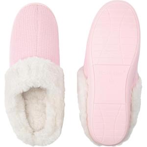 imageBrookstone Classic Comfort Memory Foam Slippers  Womens Memory Foam Indoor Slippers  Warm ampamp Comfortable Cozy Slippers for Women  Soft Plush Lining NonSlip Sole Indoor SlippersPink