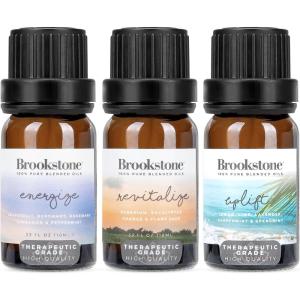 imageBrookstone Essential Oil Blends Sleep Collection  Organic Essential Oil Set for Aromatherapy Diffuser Massage Oil and Candle Scents  3Pack 10ml BottlesUplift Collection
