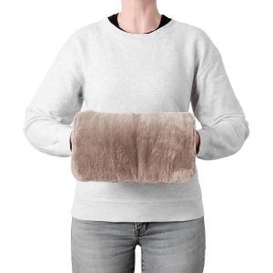 imageBrookstone Faux Fur Hand Warmer  Soothe Cold Hand Muff with Microwavable Gel Pack for Long Lasting Heat  Cozy Sherpa ampamp Plush Lining for Ultimate Comfort  Hand Muffs for Women ampamp MenTaupe