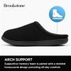 imageBrookstone Classic Comfort Memory Foam Mens Indoor Slippers  Warm ampamp Comfortable Soft Plush Lining NonSlip SoleBlack