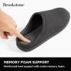 imageBrookstone Classic Comfort Memory Foam Mens Indoor Slippers  Warm ampamp Comfortable Soft Plush Lining NonSlip SoleCharcoal