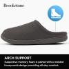 imageBrookstone Classic Comfort Memory Foam Mens Indoor Slippers  Warm ampamp Comfortable Soft Plush Lining NonSlip SoleCharcoal