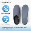 imageBrookstone Classic Comfort Memory Foam Mens Indoor Slippers  Warm ampamp Comfortable Soft Plush Lining NonSlip SoleDusty Blue