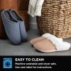 imageBrookstone Classic Comfort Memory Foam Mens Indoor Slippers  Warm ampamp Comfortable Soft Plush Lining NonSlip SoleDusty Blue