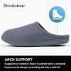 imageBrookstone Classic Comfort Memory Foam Mens Indoor Slippers  Warm ampamp Comfortable Soft Plush Lining NonSlip SoleDusty Blue