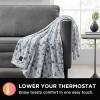 imageBrookstone Heated Throw Blanket  Heat Blankets Electric  Faux Fur Heated Throw Blanket 4 Heat Settings 4Hour Auto Shut Off 100 Polyester 50quotx60quot  Chic PlaidGray Floral