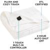 imageBrookstone Heated Throw Blanket  Heat Blankets Electric  Faux Fur Heated Throw Blanket 4 Heat Settings 4Hour Auto Shut Off 100 Polyester 50quotx60quot  Chic PlaidIvory