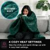 imageBrookstone Heated Throw Blanket  Heat Blankets Electric  Faux Fur Heated Throw Blanket 4 Heat Settings 4Hour Auto Shut Off 100 Polyester 50quotx60quot  Chic PlaidVelvet Green