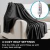 imageBrookstone Heated Throw Blanket  Heat Blankets Electric  Faux Fur Heated Throw Blanket 4 Heat Settings 4Hour Auto Shut Off 100 Polyester 50quotx60quot  Chic PlaidBlack
