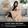 imageBrookstone Heated Throw Blanket  Heat Blankets Electric  Faux Fur Heated Throw Blanket 4 Heat Settings 4Hour Auto Shut Off 100 Polyester 50quotx60quot  Chic PlaidBoucle Brown