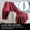 imageBrookstone Heated Throw Blanket  Heat Blankets Electric  Faux Fur Heated Throw Blanket 4 Heat Settings 4Hour Auto Shut Off 100 Polyester 50quotx60quot  Chic PlaidRed