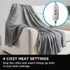 imageBrookstone Heated Throw Blanket  Heat Blankets Electric  Faux Fur Heated Throw Blanket 4 Heat Settings 4Hour Auto Shut Off 100 Polyester 50quotx60quot  Chic PlaidCharcoal