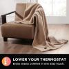 imageBrookstone Heated Throw Blanket  Heat Blankets Electric  Faux Fur Heated Throw Blanket 4 Heat Settings 4Hour Auto Shut Off 100 Polyester 50quotx60quot  Chic PlaidBoucle Brown