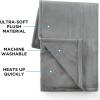 imageBrookstone Heated Throw Blanket  Heat Blankets Electric  Faux Fur Heated Throw Blanket 4 Heat Settings 4Hour Auto Shut Off 100 Polyester 50quotx60quot  Chic PlaidCharcoal